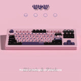 Soulcat WOW Black&Pink Cherry Profile Keycap Set mechkeysshop 