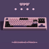 Soulcat WOW Black&Pink Cherry Profile Keycap Set mechkeysshop 