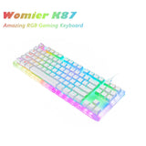 Womier K87 Hotswap RGB Mechanical Keyboard mechkeysshop Womier K87 white Gateron Blue 