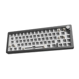 YUNZII AL66 Knob Aluminum Wireless Mechanical Keyboard mechkeysshop Black Barebone(no switch no keycaps) 