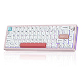YUNZII AL66 Knob Aluminum Wireless Mechanical Keyboard mechkeysshop Pink Milk Switch 