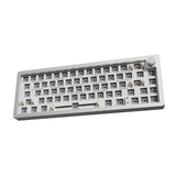 YUNZII AL66 Knob Aluminum Wireless Mechanical Keyboard mechkeysshop Silver Barebone(no switch no keycaps) 