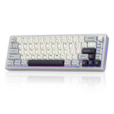 YUNZII AL66 Knob Aluminum Wireless Mechanical Keyboard mechkeysshop Silver Milk Switch 