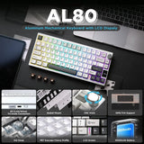 YUNZII AL80 QMK/VIA Aluminum LCD Mechanical Keyboard mechkeysshop 
