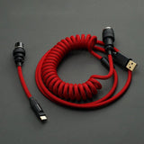 YUNZII Black Red Custom Coiled Aviator USB Cable mechkeysshop Radiant Red 1.0 