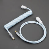 YUNZII Blue Orange Custom Coiled Aviator USB Cable mechkeysshop Azure Blue 