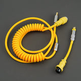 YUNZII Blue Orange Custom Coiled Aviator USB Cable mechkeysshop Pineapple 