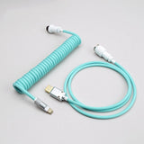 YUNZII Blue Orange Custom Coiled Aviator USB Cable mechkeysshop Tiffany Blue 