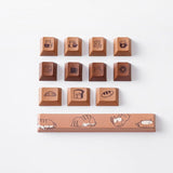 YUNZII Coffee Cat Cherry Profile Keycaps Set mechkeysshop 