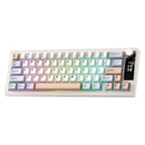 YUNZII IF68 QMK/VIA Wireless Mechanical Keyboard mechkeysshop Beige Milk V2 Linear Switch 