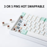 YUNZII KC84 Mint 84 Keys Hot Swappable Wired Mechanical Keyboard mechkeysshop 