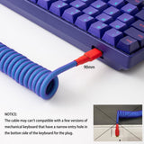 YUNZII NEON Custom Coiled Aviator USB Cable Cord mechkeysshop 