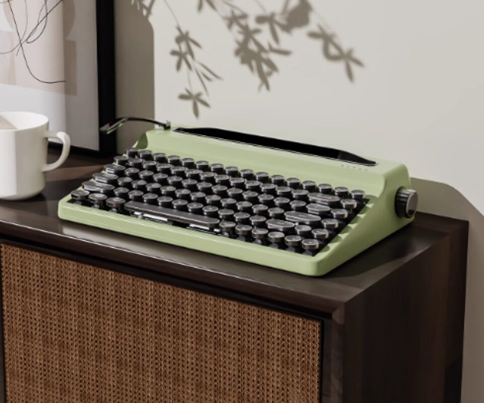 YUNZII QL75 Vintage Retro Typewriter QMK/VIA Mechanical Keyboard mechkeysshop Green Onyx Tactile Switch 