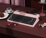 YUNZII QL75 Vintage Retro Typewriter QMK/VIA Mechanical Keyboard mechkeysshop Pink Onyx Tactile Switch 