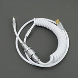 YUNZII Silver White Custom Coiled Aviator USB Cable mechkeysshop 