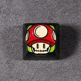 YUNZII TAC SUPER MARIO Aluminum Artisan Keycaps mechkeysshop Red Mushroom(1u) 