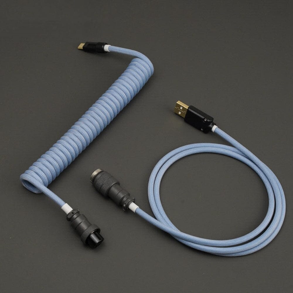 YUNZII Vintage Orange/Arctic Custom Coiled Aviator USB Cable Cord mechkeysshop Arctic 
