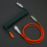 YUNZII Vintage Orange/Arctic Custom Coiled Aviator USB Cable Cord mechkeysshop Monster 