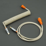 YUNZII Vintage Orange/Arctic Custom Coiled Aviator USB Cable Cord mechkeysshop Vintage Orange 