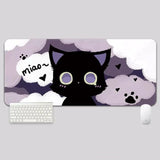 YUZNII Oversized Cartoon Kitten Mouse Pad Desk Mat mechkeysshop 800*300mm Black cat 