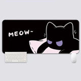 YUZNII Oversized Cartoon Kitten Mouse Pad Desk Mat mechkeysshop 800*300mm Cool cat 