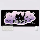 YUZNII Oversized Cartoon Kitten Mouse Pad Desk Mat mechkeysshop 800*300mm Terrify cat 
