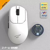 Zaopin ZPW PAW3950 8K Wireless 47g Gaming Mouse mechkeysshop ZPW MAX White(Black Bottom) 