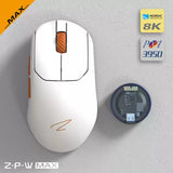 Zaopin ZPW PAW3950 8K Wireless 47g Gaming Mouse mechkeysshop ZPW MAX White(Orange Bottom) 