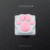 ZOMOPLUS Aluminium Kitty Poot Artisan Keycap mechkeysshop White CAP Pink PAW 