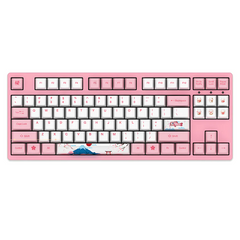 Akko World Tour Tokyo 87-Key TKL Wired Gaming Mechanical Keyboard,  Programmable with OEM Profiled, PBT Dye-Sub Keycaps, N-Key Rollover, 2nd  Gen Pink Linear Switch, Pink - White