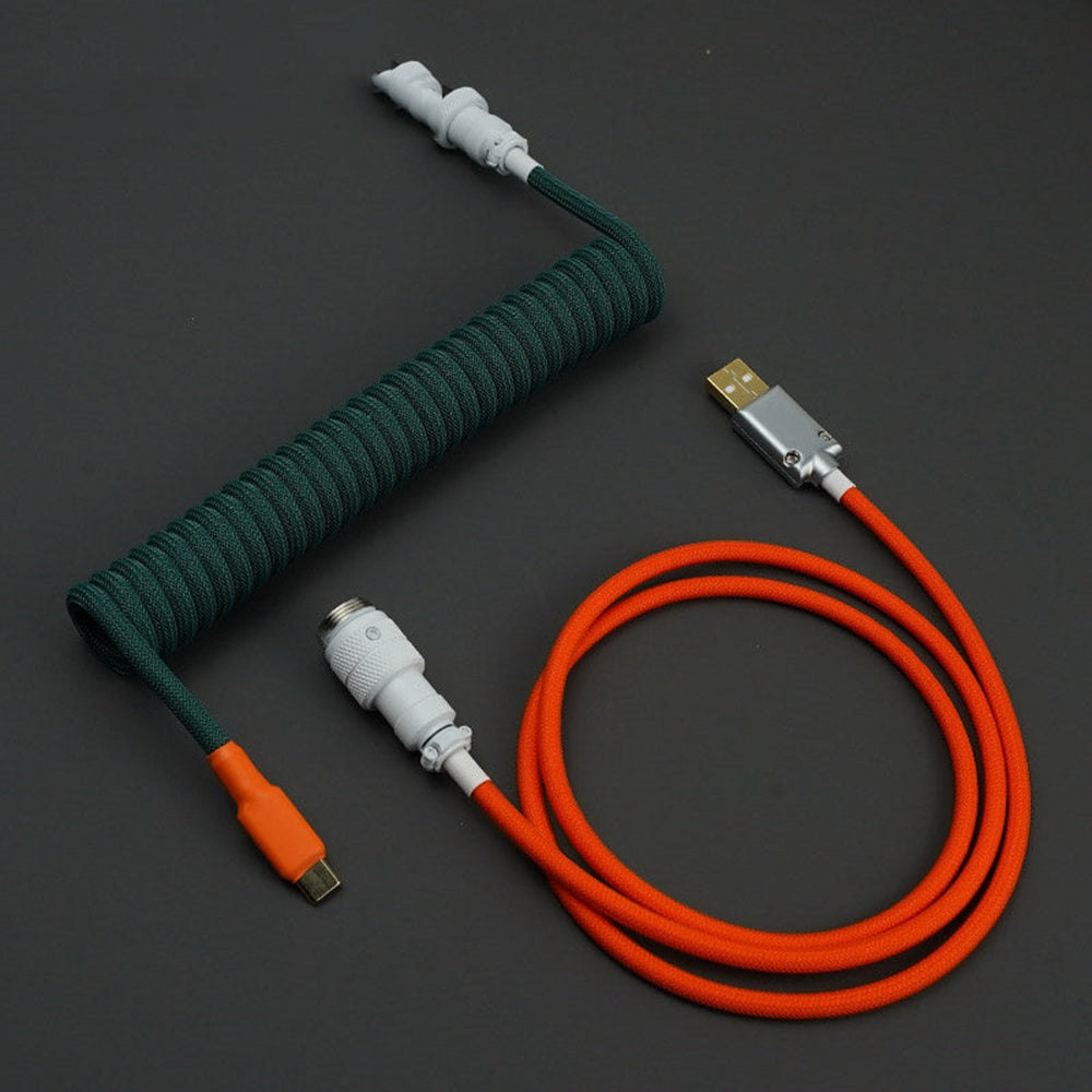 YUNZII Vintage Orange/Arctic Custom Coiled Aviator USB Cable Cord