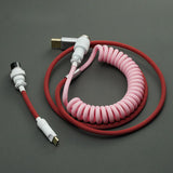 YUNZII Pink White/Milk Cream/Romance Custom Coiled Aviator USB Cable
