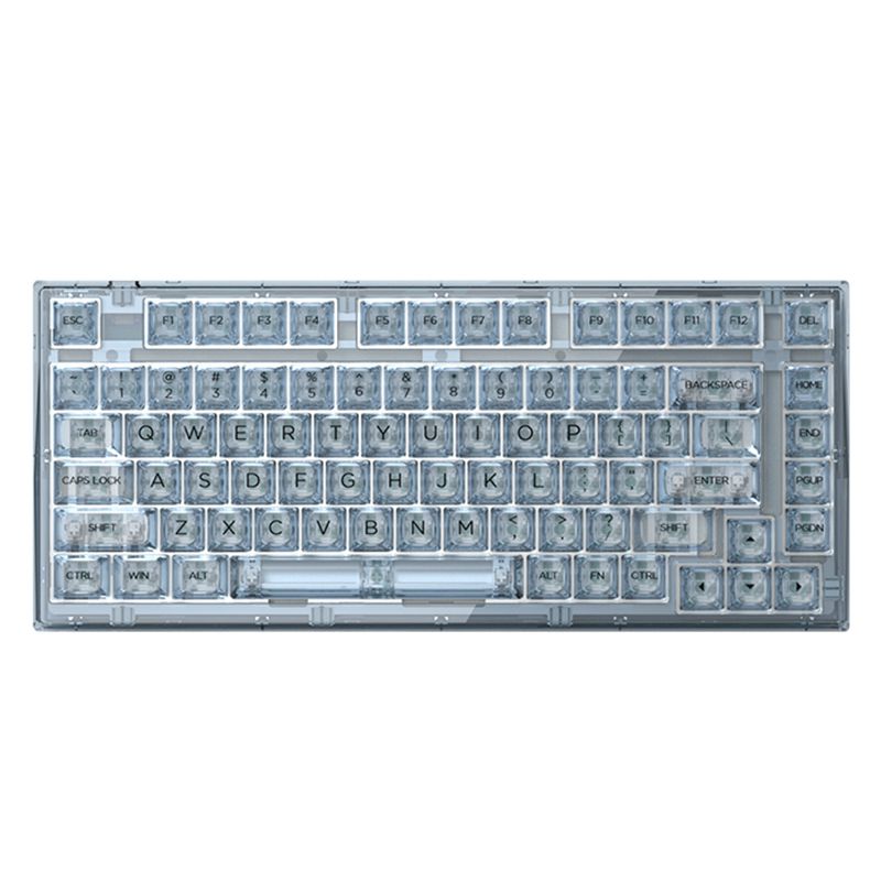 FL·ESPORTS Q75 Green/Blue Full Transparent Mechanical Keyboard
