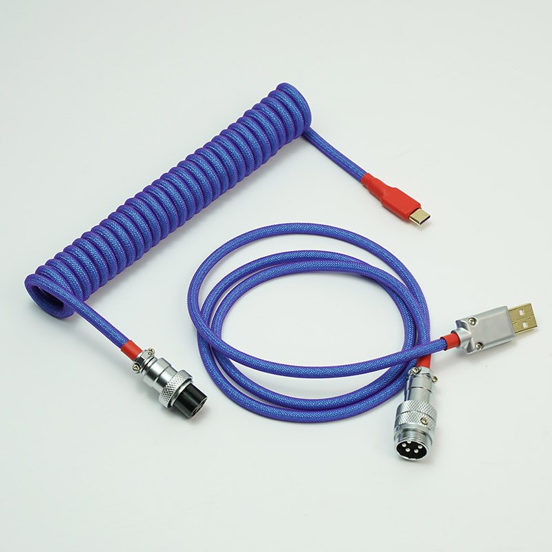 FBB Purple Red Laser Custom Coiled Type-C Cable