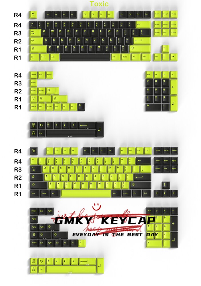 G-MKY Toxic Contrast Cherry Profile Keycaps