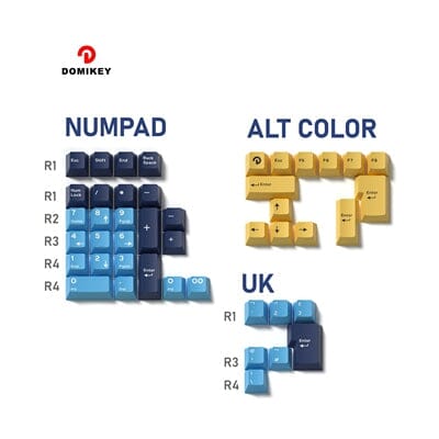 DOMIKEY Singlechip Cherry Profile Keycaps Set mechkeysshop NUMPAD+ ALT COLOR+UK 