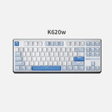 DURGOD K610W/K620W White Backlight Mechanical Keyboard mechkeysshop WhiteBlue(White Backlight) K620w-87keys Turbo Red