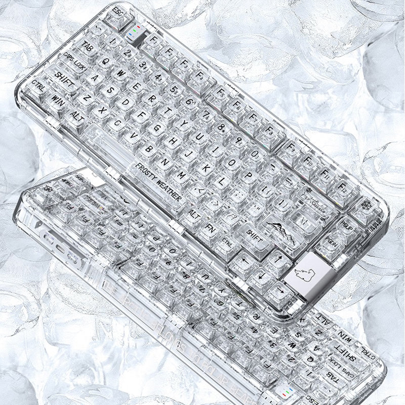 CoolKiller CK75 Polar Bear Transparent Three Mode Mechanical Keyboard