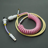 YUNZII Pink White/Milk Cream/Romance Custom Coiled Aviator USB Cable