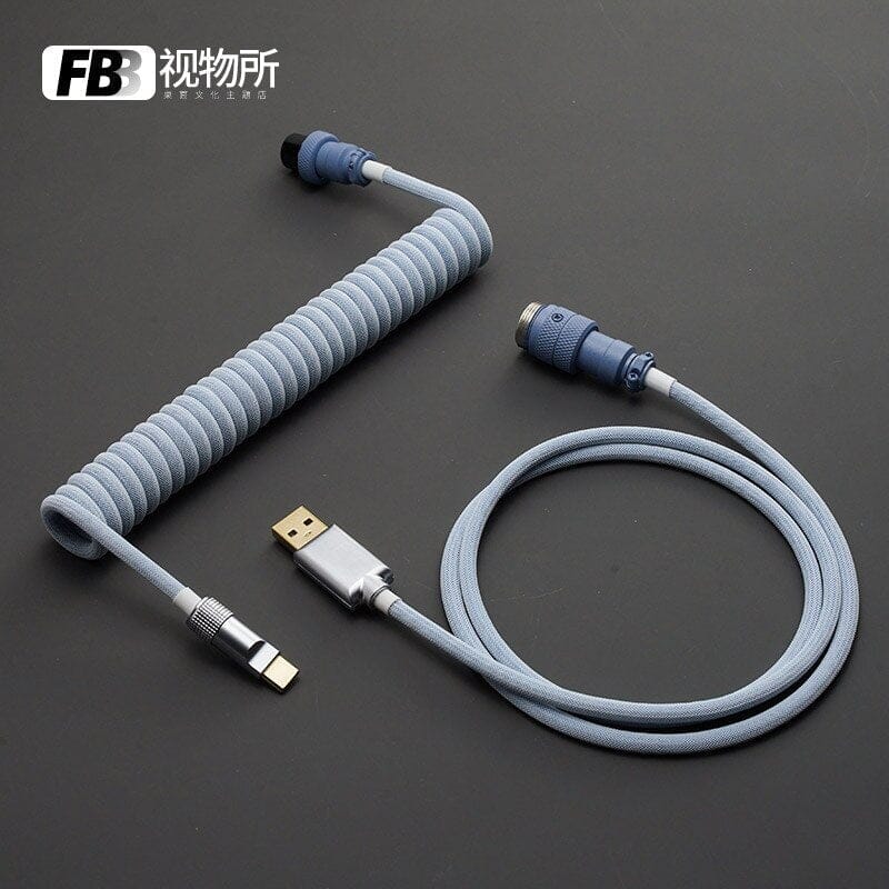 FBB GMK Custom Coiled Type-C Cable mechkeysshop Fishing 1.2m 