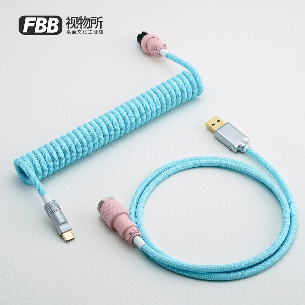 FBB GMK Custom Coiled Type-C Cable mechkeysshop GMK NOEL 1.2m 