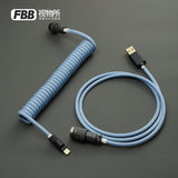 FBB GMK Custom Coiled Type-C Cable mechkeysshop JTK Arctic 1.2m 