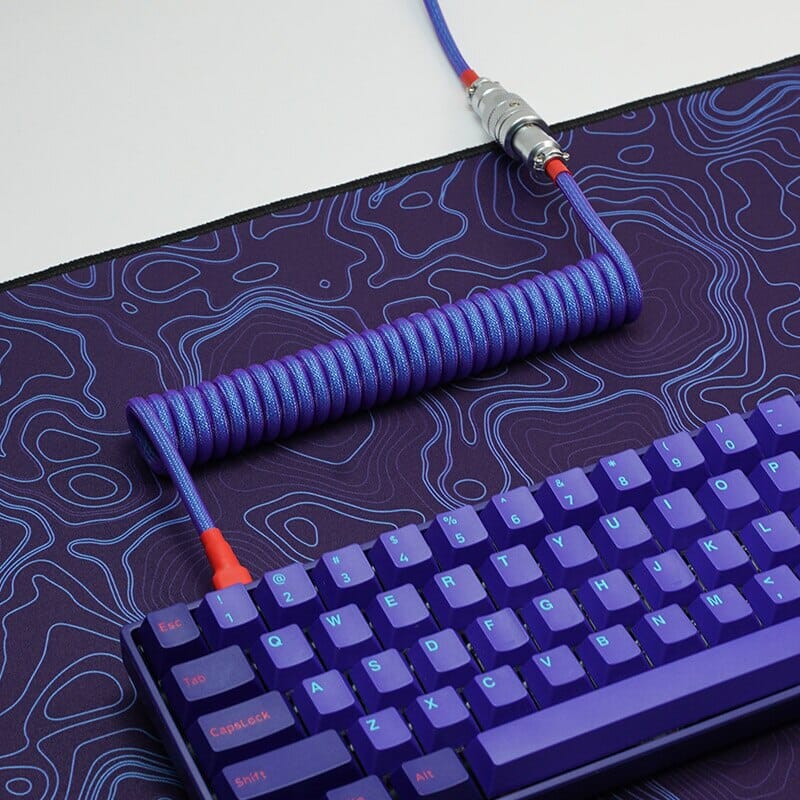 FBB Purple Red Laser Custom Coiled Type-C Cable mechkeysshop 