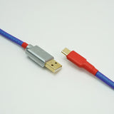 FBB Purple Red Laser Custom Coiled Type-C Cable mechkeysshop 