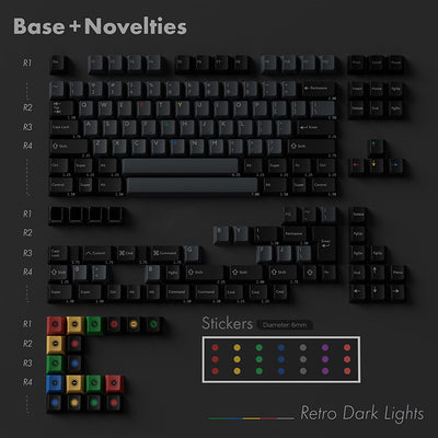 KBDfans PBTFANS Retro Dark Lights Cherry Keycaps Set