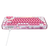 CoolKiller CK75 Pink Transparent Three Mode Mechanical Keyboard