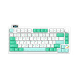 HELLOGANSS XS 75T LCD Three-Mode Mechanical Keyboard mechkeysshop Green Yuepo Silver 