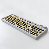 Keydous NJ98 Hot-Swappable Display Screen with Knob Keyboard Kit mechkeysshop White Brass 