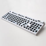 Keydous NJ98 Hot-Swappable Display Screen with Knob Keyboard Kit mechkeysshop White Steel 
