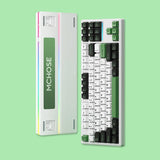MCHOSE K87 Three Mode Gasket Mechanical Keyboard mechkeysshop Green KTT Hyacinth 